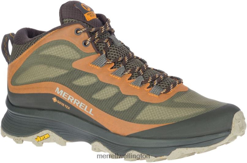 Moab Speed Mid GORE-TEX Wide Width (J135411W) Merrell Men 8VV6P354 Shoes Lichen - Image 5