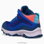 Moab Speed Mid Waterproof (MK166990) Merrell Kids 8VV6P1379 Shoes Blue/Berry/Turq - Image 4