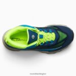 Moab Speed Mid Waterproof (MK266776) Merrell Kids 8VV6P1380 Shoes Navy/Hi Viz - Image 6