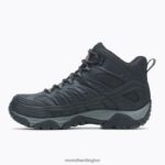 Moab Velocity Mid Waterproof Carbon Fiber Wide Width (J099429W) Merrell Men 8VV6P342 Shoes Black - Image 6