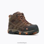 Moab Vertex Mid Waterproof Comp Toe Work Boot (J11617) Merrell Men 8VV6P651 Shoes Clay - Image 5
