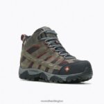 Moab Vertex Mid Waterproof Comp Toe Work Boot Wide Width (J11515W) Merrell Men 8VV6P620 Shoes Pewter - Image 5