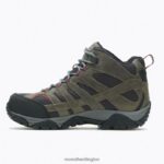 Moab Vertex Mid Waterproof Comp Toe Work Boot Wide Width (J11515W) Merrell Men 8VV6P620 Shoes Pewter - Image 6