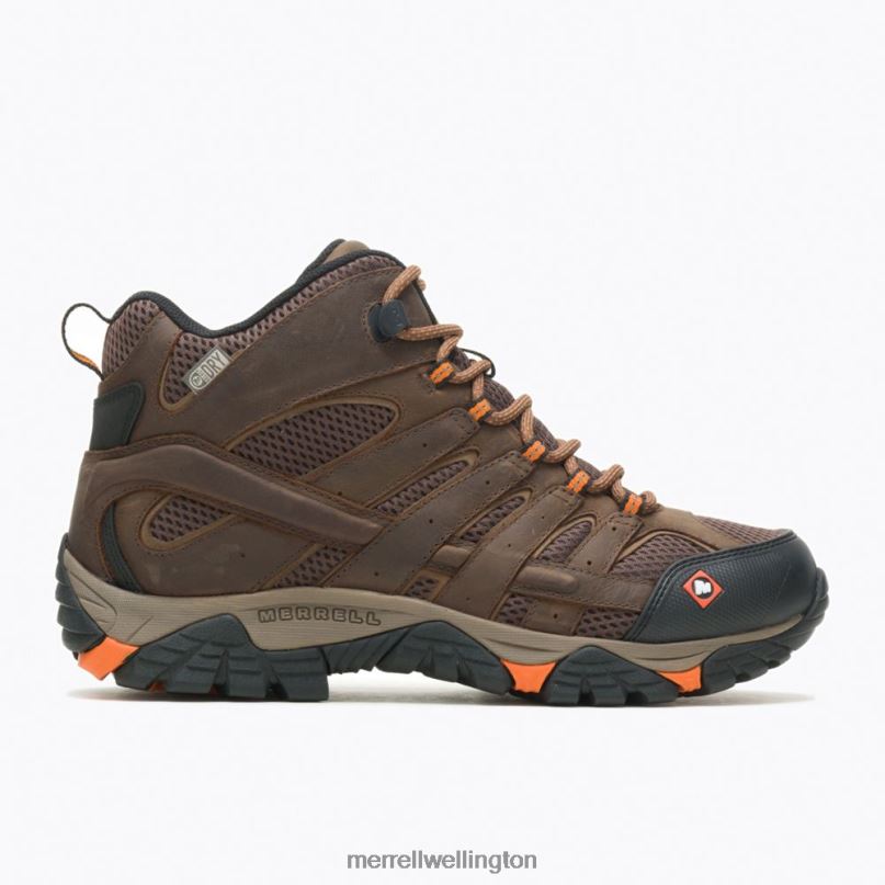 Moab Vertex Mid Waterproof SR Work Boot Wide Width (J31239W) Merrell Men 8VV6P389 Shoes Clay - Image 1