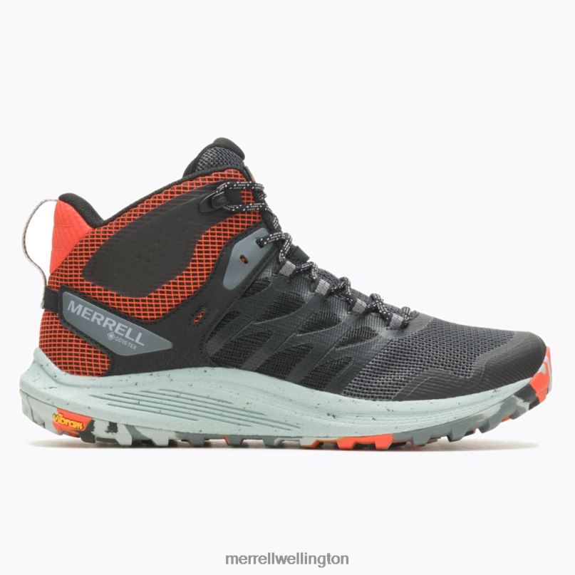 Nova 3 Mid GORE-TEX (J067615) Merrell Men 8VV6P42 Shoes Black/Tangerine - Image 2