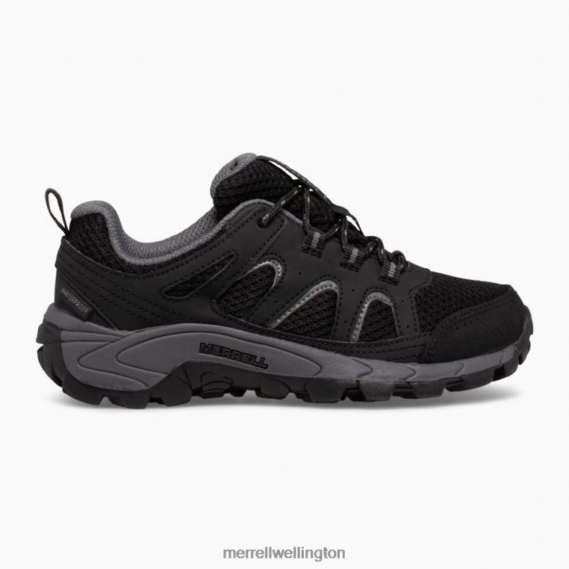 Oakcreek Low Lace Waterproof Sneaker (MK265427) Merrell Kids 8VV6P1449 Shoes Black/Grey - Image 1