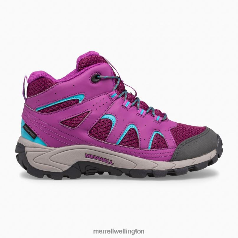Oakcreek Mid Lace Waterproof Boot (MK164769) Merrell Kids 8VV6P1447 Shoes Paloma/Berry - Image 2