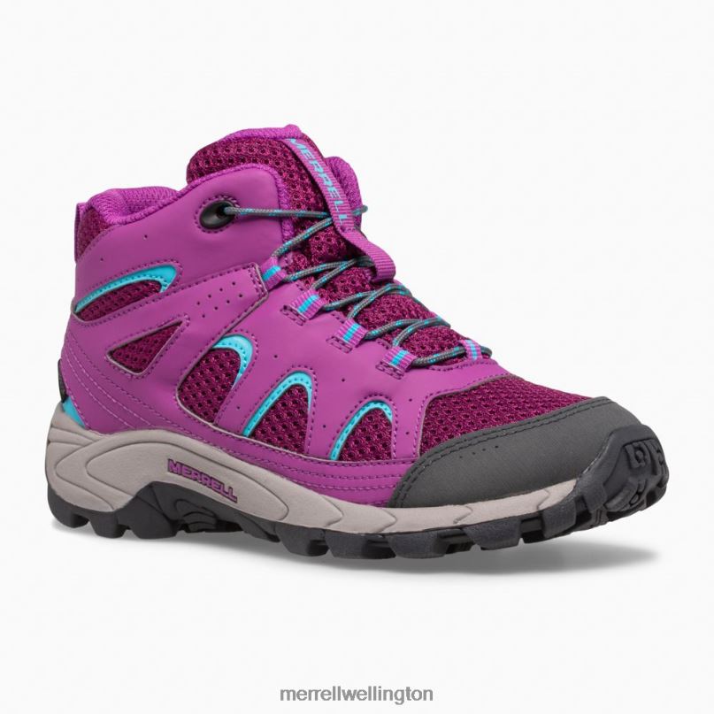 Oakcreek Mid Lace Waterproof Boot (MK164769) Merrell Kids 8VV6P1447 Shoes Paloma/Berry - Image 3