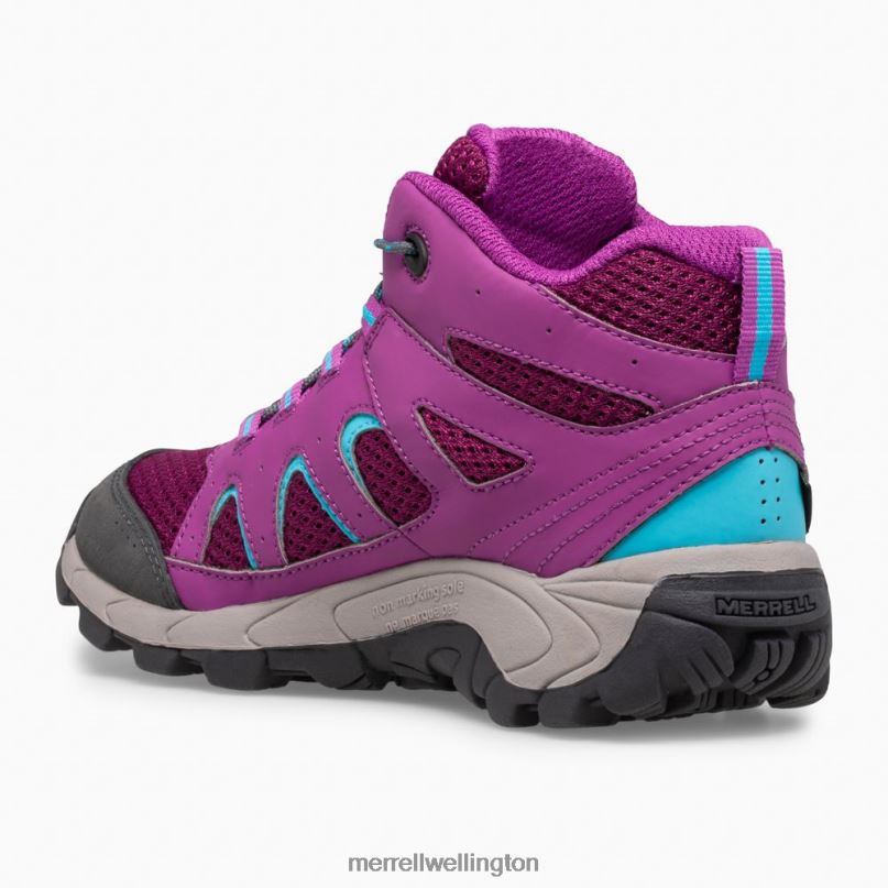 Oakcreek Mid Lace Waterproof Boot (MK164769) Merrell Kids 8VV6P1447 Shoes Paloma/Berry - Image 6