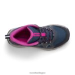 Oakcreek Mid Lace Waterproof Boot (MK166227) Merrell Kids 8VV6P1443 Shoes Navy/Turquoise/Fuchsia - Image 6