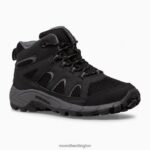 Oakcreek Mid Lace Waterproof Boot (MK265426) Merrell Kids 8VV6P1445 Shoes Black/Grey - Image 3