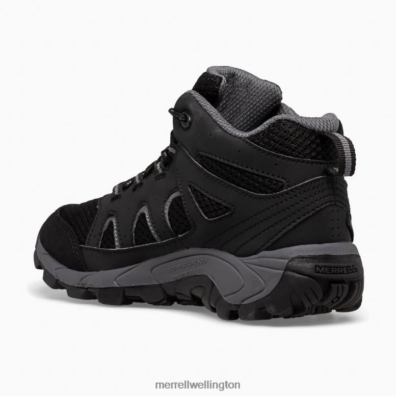 Oakcreek Mid Lace Waterproof Boot (MK265426) Merrell Kids 8VV6P1445 Shoes Black/Grey - Image 4