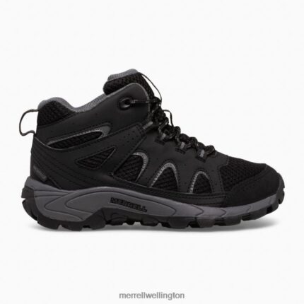 Oakcreek Mid Lace Waterproof Boot (MK265426) Merrell Kids 8VV6P1445 Shoes Black/Grey