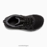 Oakcreek Mid Lace Waterproof Boot (MK265426) Merrell Kids 8VV6P1445 Shoes Black/Grey - Image 6