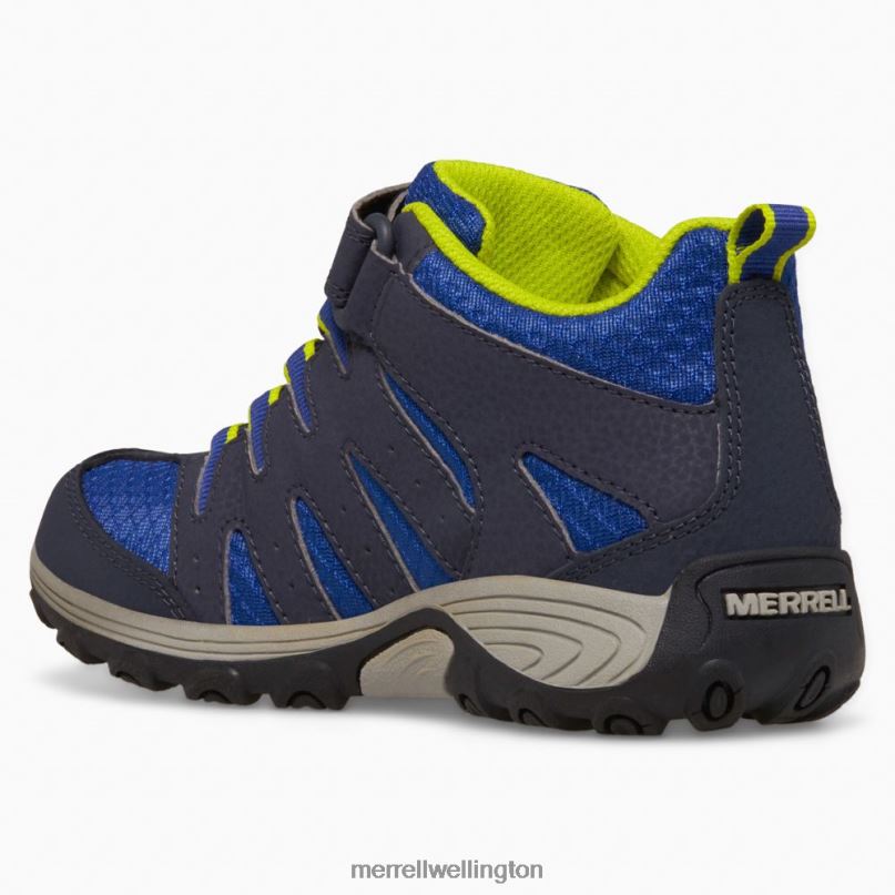 Outback Mid 2 Boot (MK265609) Merrell Kids 8VV6P1453 Shoes Navy/Lime - Image 4