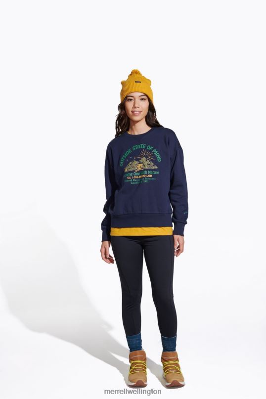 Outside State Of Mind Crew (JWF26634-353) Merrell Women 8VV6P1153 Clothes Navy - Image 4