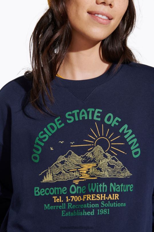 Outside State Of Mind Crew (JWF26634-353) Merrell Women 8VV6P1153 Clothes Navy - Image 6