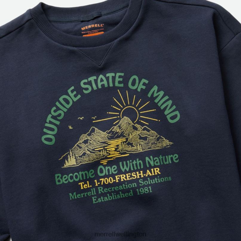 Outside State Of Mind Crew (JWF26634-353) Merrell Women 8VV6P1153 Clothes Navy - Image 8