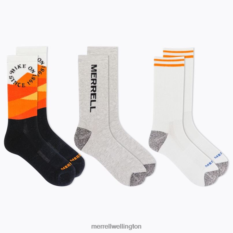 Recycled Crew Sock 3 Pack (JSF26906-001) Merrell Unisex 8VV6P310 Accessories Black Assorted - Image 3