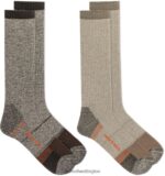 Rugged Steel Toe Crew Sock 2 Pack (JSS26717-238) Merrell Unisex 8VV6P315 Accessories Brown Asst. - Image 3