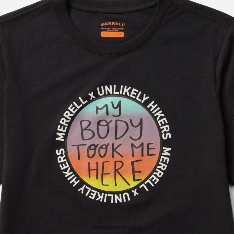 Short Sleeve Tee (JMS26681-010) Unlikely Hikers X Merrell Men 8VV6P451 Clothes Black - Image 4