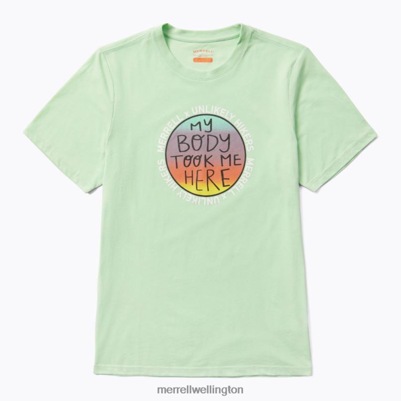 Short Sleeve Tee (JMS26681-330) Unlikely Hikers X Merrell Men 8VV6P450 Clothes Mist Green - Image 1