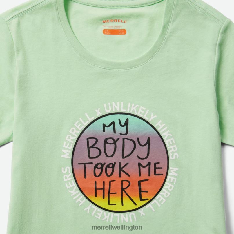 Short Sleeve Tee (JWS26683-330) Unlikely Hikers X Merrell Women 8VV6P1266 Clothes Mist Green - Image 5