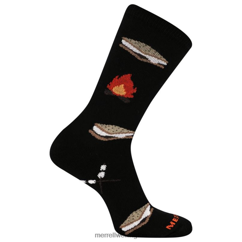 Smores Crew Sock (JSF26248-010) Merrell Unisex 8VV6P623 Accessories Black - Image 2