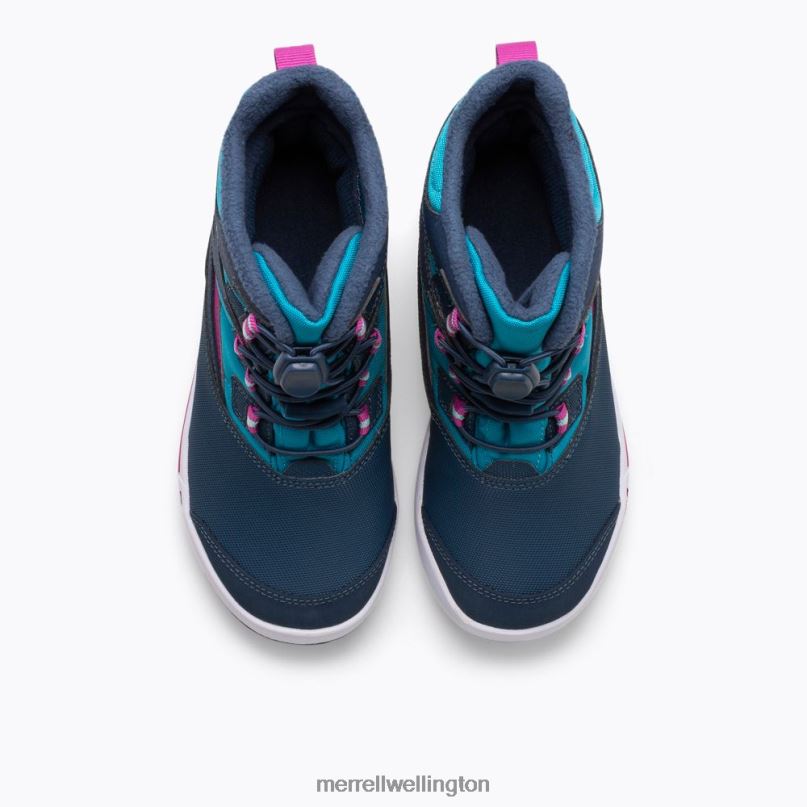 Snow Bank 3.0 Boot (MK165186K) Merrell Kids 8VV6P1483 Shoes Navy/Turquoise - Image 6