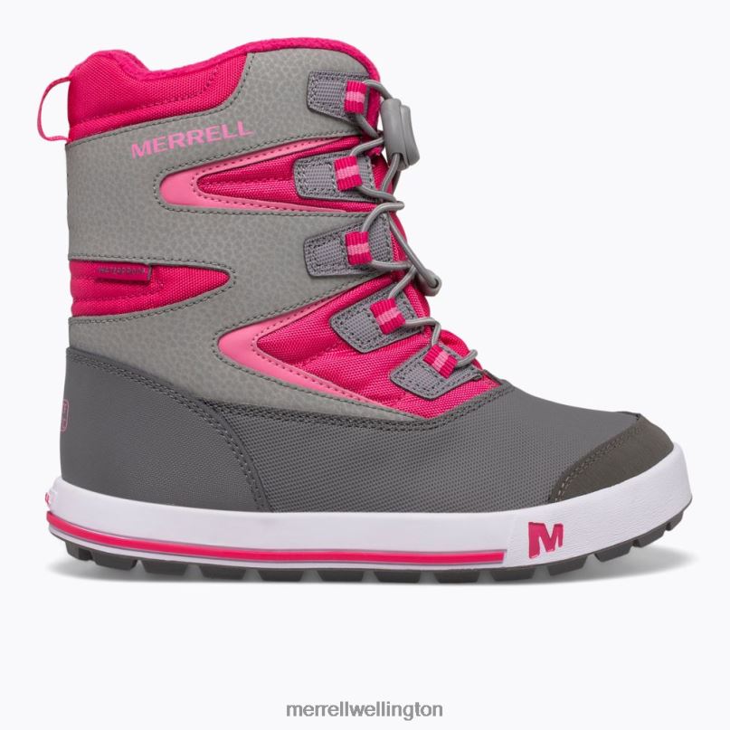 Snow Bank 3.0 Boot (MK165187K) Merrell Kids 8VV6P1481 Shoes Grey/Berry - Image 2