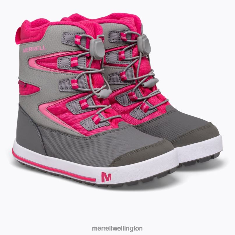 Snow Bank 3.0 Boot (MK165187K) Merrell Kids 8VV6P1481 Shoes Grey/Berry - Image 3