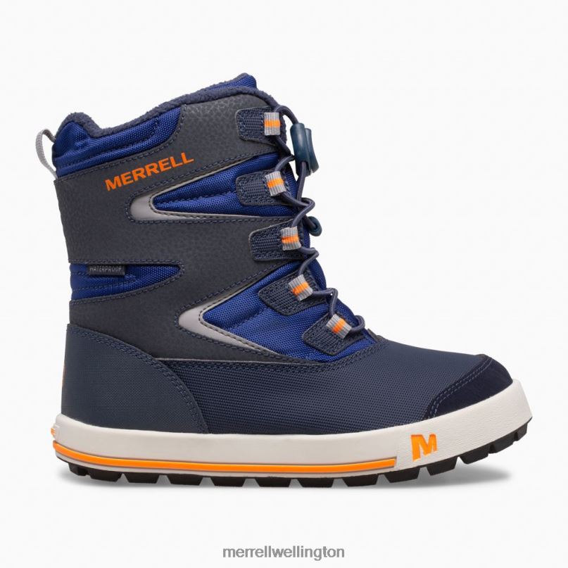 Snow Bank 3.0 Boot (MK265184K) Merrell Kids 8VV6P1482 Shoes Navy/Cobalt/Orange - Image 2