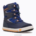 Snow Bank 3.0 Boot (MK265184K) Merrell Kids 8VV6P1482 Shoes Navy/Cobalt/Orange - Image 5