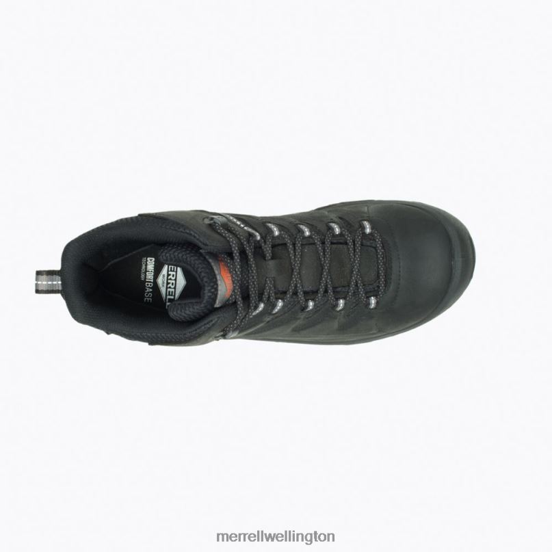 Strongfield Leather 6'' Waterproof Comp Toe Work Boot Wide Width (J099387W) Merrell Men 8VV6P708 Shoes Black - Image 4
