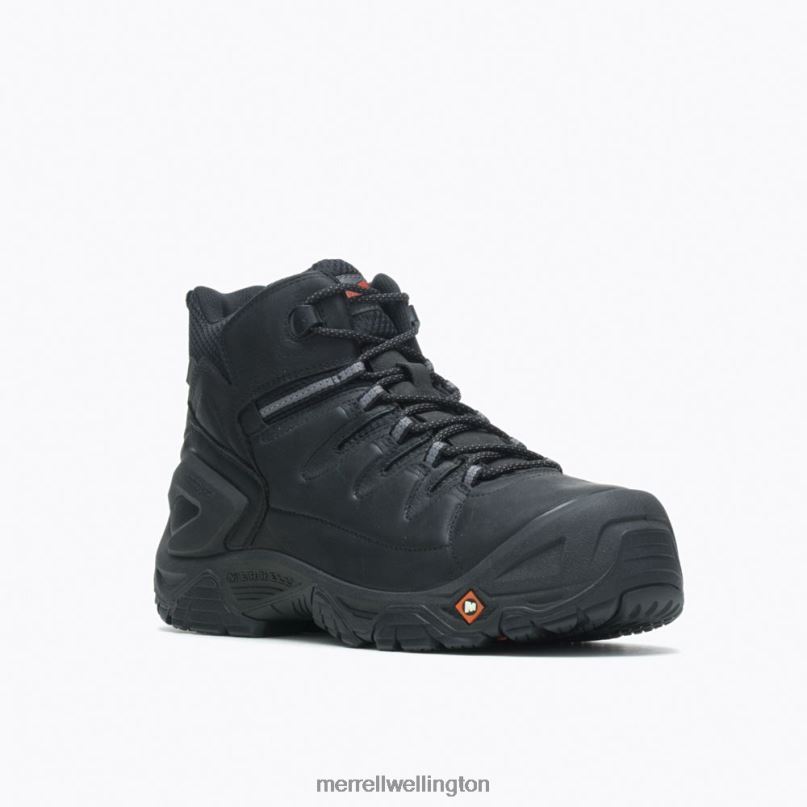 Strongfield Leather 6'' Waterproof Comp Toe Work Boot Wide Width (J099387W) Merrell Men 8VV6P708 Shoes Black - Image 5