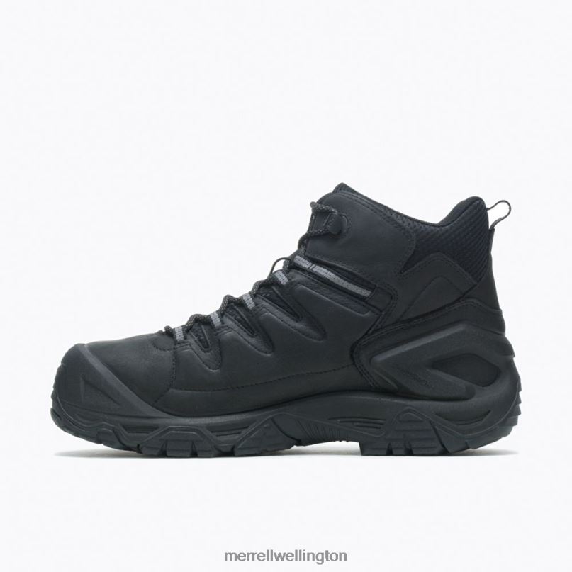 Strongfield Leather 6'' Waterproof Comp Toe Work Boot Wide Width (J099387W) Merrell Men 8VV6P708 Shoes Black - Image 6
