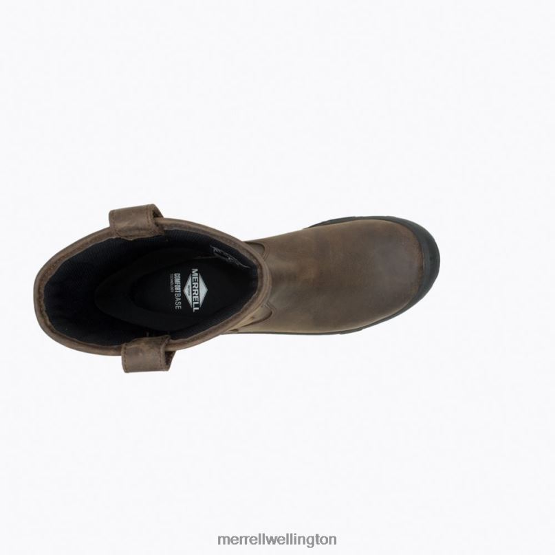 Strongfield Leather Pull On Waterproof Comp Toe Work Boot (J099315) Merrell Men 8VV6P452 Shoes Espresso - Image 4