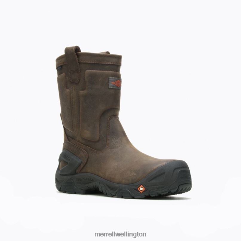Strongfield Leather Pull On Waterproof Comp Toe Work Boot (J099315) Merrell Men 8VV6P452 Shoes Espresso - Image 5