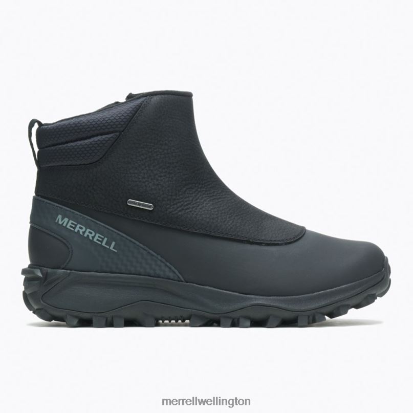 Thermo Kiruna Mid Zip Waterproof (J035049) Merrell Men 8VV6P757 Shoes Black/Monument - Image 1
