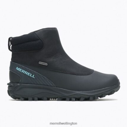 Thermo Kiruna Mid Zip Waterproof (J035090) Merrell Women 8VV6P1328 Shoes Black/Canal