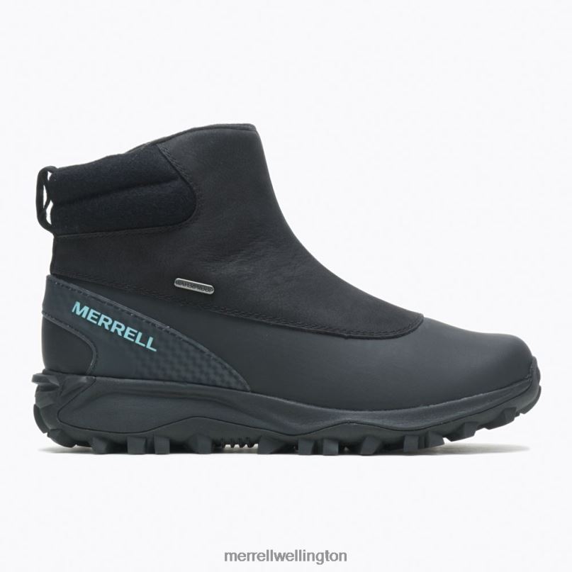 Thermo Kiruna Mid Zip Waterproof (J035090) Merrell Women 8VV6P1328 Shoes Black/Canal - Image 1