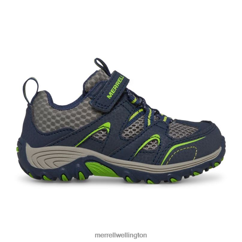 Trail Chaser Jr. Shoe (ML260888) Merrell Kids 8VV6P1344 Shoes Navy/Green - Image 2