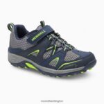 Trail Chaser Shoe (MK261237) Merrell Kids 8VV6P1464 Shoes Navy/Green - Image 3