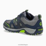 Trail Chaser Shoe (MK261237) Merrell Kids 8VV6P1464 Shoes Navy/Green - Image 4