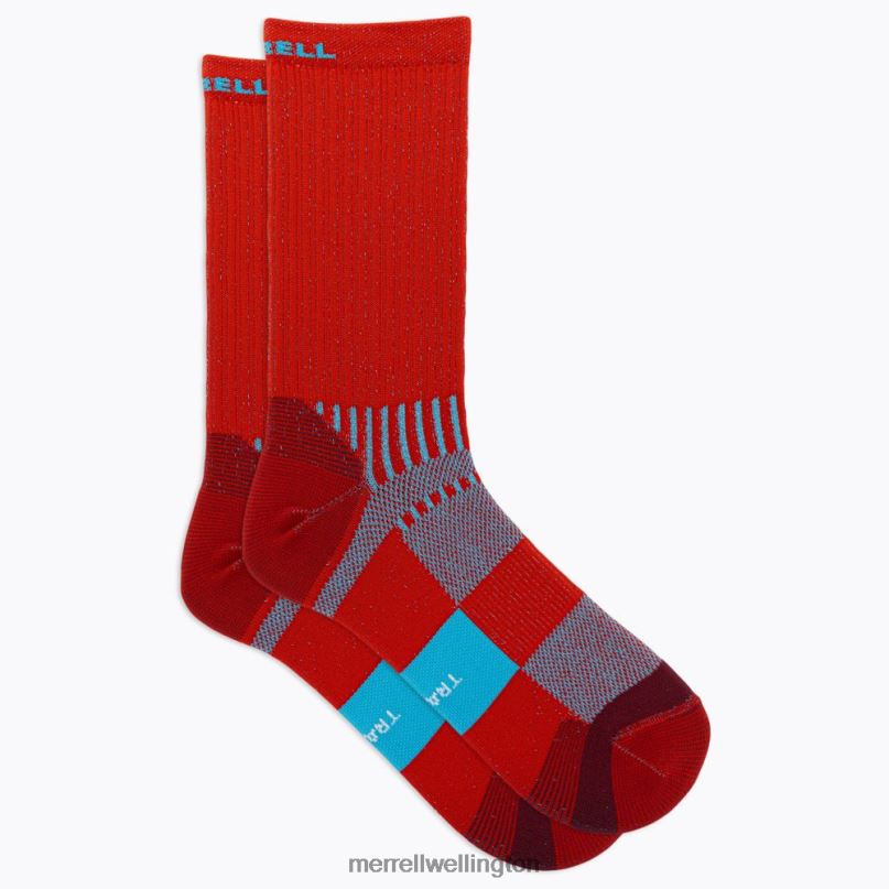 Trail Runner Light Crew Sock (JSS27021-600) Merrell Unisex 8VV6P470 Accessories Red - Image 4