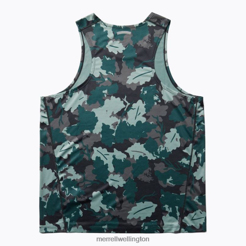 Trail Running Singlet (JMF26614-330) Merrell Men 8VV6P779 Clothes Sea Moss Leaf Print - Image 3
