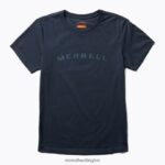 Wordmark Short Sleeve Tee (JWS26368-353) Merrell Women 8VV6P1302 Clothes Navy