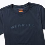 Wordmark Short Sleeve Tee (JWS26368-353) Merrell Women 8VV6P1302 Clothes Navy - Image 3
