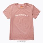 Wordmark Short Sleeve Tee (JWS26368-627) Merrell Women 8VV6P1301 Clothes Ash Rose