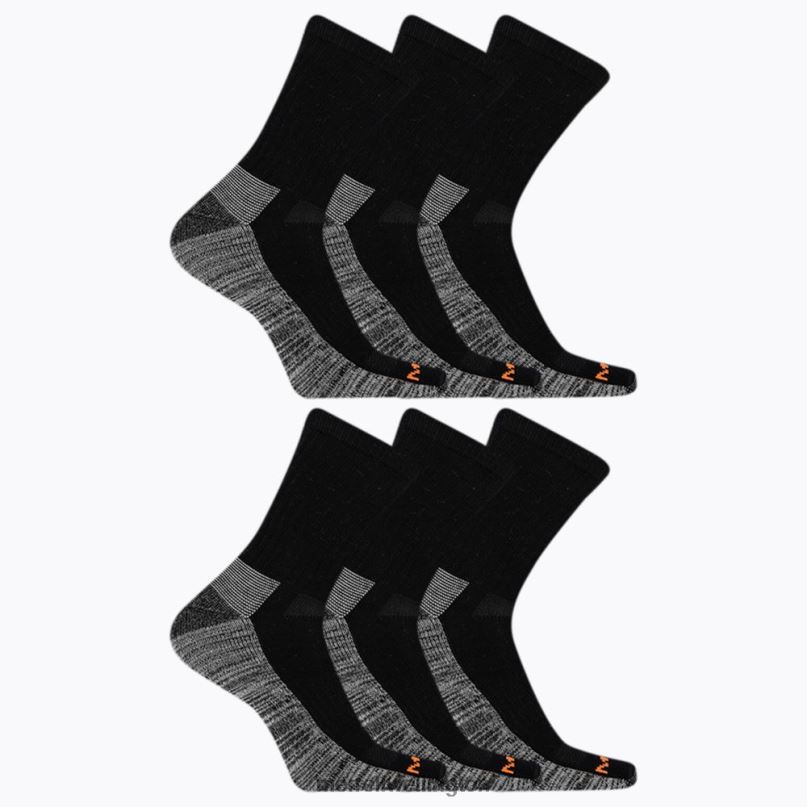Work Crew Sock 6 Pack (JSS26719-010) Merrell Unisex 8VV6P266 Accessories Black - Image 2